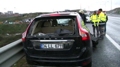 kaygan zemin -  Kuzey Marmara Otoyolu'ndaki kazada lüks cip hurdaya döndü  Videosu