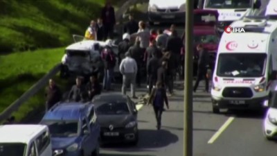 emniyet seridi -  TEM Otoyolu’nda “makas terörü”...Şeritte bekleyen sürücünün feci şekilde hayatını kaybetti anlar kamerada  Videosu