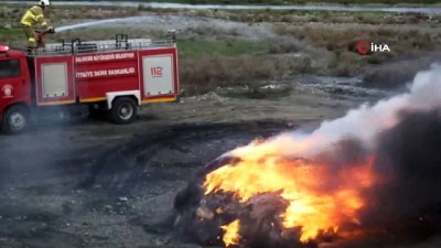 cevre kirliligi -  - Burhaniye’de çöplük yangını korkuttu  Videosu