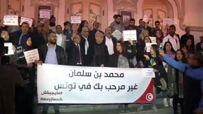 Veliaht Prensin ziyaretine karşı Tunuslular sokağa döküldü - TUNUS