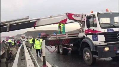 trafik kazasi - Beton mikseri Viyadükten boşluğa düştü - İSTANBUL  Videosu