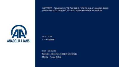 Dağlık arazide yaralıyı sedyeyle 2 kilometre taşıdılar - ADIYAMAN 