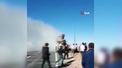 beton mikseri -  Seyir halindeki beton mikseri alev alev yandı Videosu