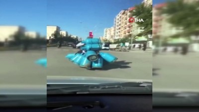 mutfak tupu -  15'e yakın mutfak tüpü ile tehlikeli yolculuk kamerada  Videosu