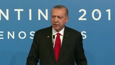Erdoğan: 'Hadiseden haberdar olduğumuz andan itibaren, Kaşıkçı cinayetini aydınlatmak için tüm imkanlarımızı seferber ettik' - BUENOS AIRES