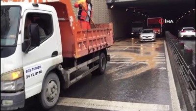 yok artik - Yola dökülen yakıt 15 aracın karıştığı kazaya neden oldu  Videosu