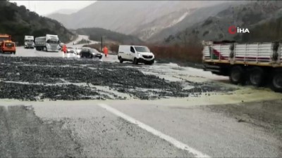  Adıyaman-Malatya karayolunda heyelan 