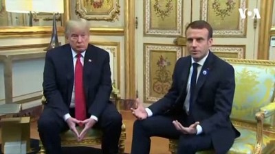 Macron'dan Trump'a Sıcak Karşılama
