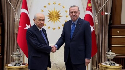  Cumhurbaşkanı Erdoğan, Bahçeli'yi kabul etti