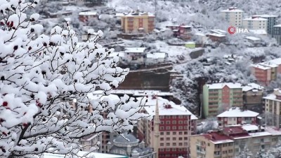 kar yagisi -  Kar yağışı kartpostallık görüntüler oluşturdu, 41 köy yolu ulaşıma kapandı  Videosu