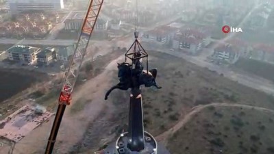 insaat alani -  Dev Köroğlu heykeli havadan görüntülendi Videosu