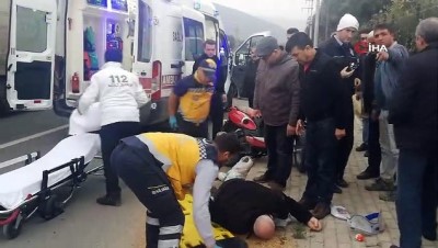 direksiyon -  Kasksız sürücü başını kaldırıma çarpıp ağır yaralandı Videosu