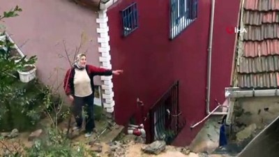 diyaliz hastasi -  Sarıyer’de yol ve istinat duvarı çöktü, yol trafiğe kapandı  Videosu