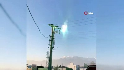 elektrik dagitim sirketi -  Yüksek gerilim hattı önce yandı sonra böyle patladı Videosu
