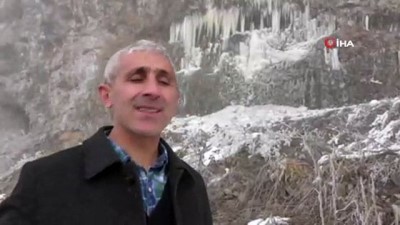hava sicakligi -  Ardahan'da soğuk hava nedeniyle şelale dondu  Videosu