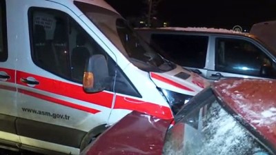 gizli buzlanma - Başkentte zincirleme trafik kazası: 9 yaralı Videosu