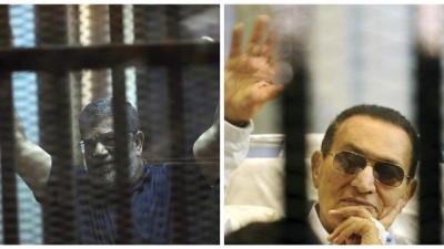 yuz yuze - Video | Mısır'ın eski liderleri Mursi ve Mübarek mahkemede yüz yüze Videosu