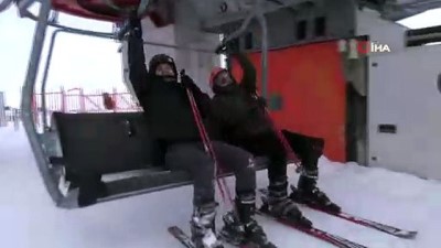 gunesli hava -  Yılbaşı öncesi Sarıkamış Cıbıltepe Kayak Merkezi'ne yabancı ilgisi  Videosu