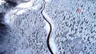 uludag -  Uludağ’a kar yağdı, ortaya çıkan güzellik havadan böyle görüntülendi  Videosu