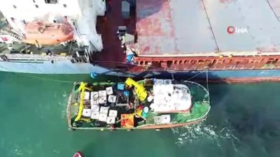 kargo gemisi -  Şile’de karaya oturan gemiyi kurtarma çalışmaları havadan görüntülendi  Videosu