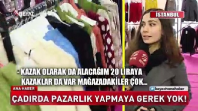 Bu çadırda ayakkabı 1, gömlek 5 lira!