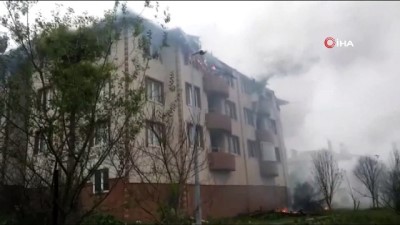 depremzede -  Kalıcı konutlarda yangın dehşeti: 4 daire küle döndü  Videosu
