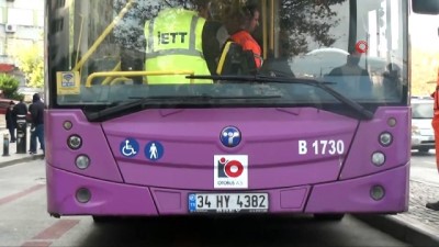 temizlik araci -  Fatih’te temizlik aracı belediye otobüsüne çarptı  Videosu