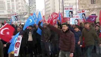  - Sivas'ta kar altında Çin protestosu