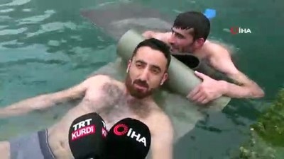  Kato Dağı eteklerinde karlar içinde kaplıca keyfi 