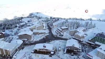 kayak tutkunlari -  Yılbaşına saatler kala Uludağ’da pistler havadan görüntülendi  Videosu