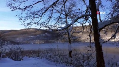 kar yagisi -  Zinav Gölü'nde eşsiz kış güzelliği  Videosu