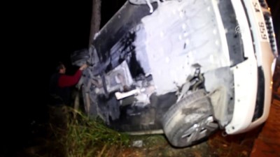 Devrilen otomobildeki 2 kişi yaralandı - ADANA 