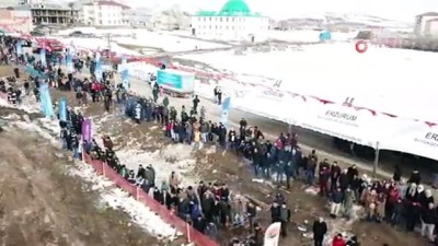 Erzurum'da off-road yarışları havadan görüntülendi 