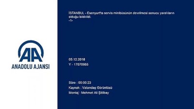 Esenyurt'ta servis minibüsü devrildi (1) - İSTANBUL 