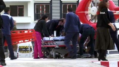 ambulans helikopter -  Damdan düşen şahıs,helikopterle hastaneye yetiştirildi Videosu