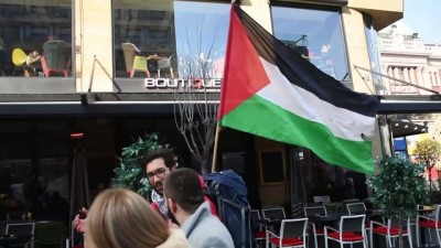 Geçtiği ülkelerde Filistin'i anlatıyor - BELGRAD 