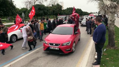 hanli - Zeytin Dalı Harekatı'na destek - Çok sayıda vatandaş, Hatay'ın Reyhanlı ilçesine doğru yola çıktı - ADANA Videosu