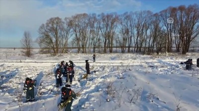 Rusya'daki uçak kazası - Olay yeri havadan görüntülendi - MOSKOVA 