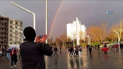 gokkusagi -  Taksim’de beliren gökkuşağı kendine hayran bıraktı Videosu