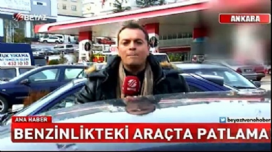 beyaz haber - Benzinlikteki araçta patlama! Videosu