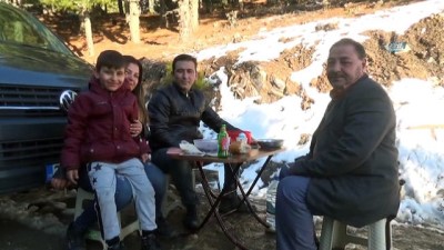 kardan adam -  Aydınlılar kar hasretini gidermek için yaylaya çıktı, piknik yaptı  Videosu