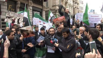 guvenlik onlemi -  Rusya Başkonsolosluğu önünde ‘Doğu Guta’ protestosu  Videosu