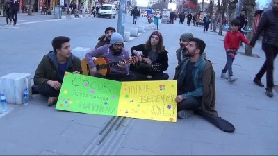 cocuk istismari -  Sokak müziği yaparak çocuk istismarına hayır dediler  Videosu