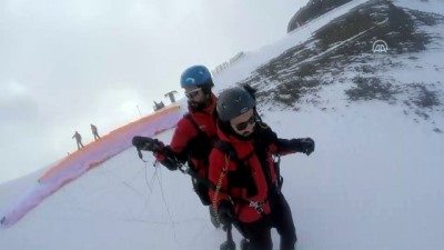kis turizmi - Ejder 3200'de hem kayak hem yamaç paraşütü heyecanı - ERZURUM  Videosu