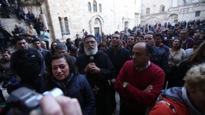 isgal - Filistinli Hristiyanlar İsrail'in 'kilise kararını' protesto etti - KUDÜS Videosu