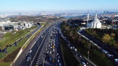 trafik yogunlugu -  İstanbul'daki trafik yoğunluğu havadan görüntülendi  Videosu