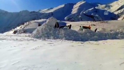 4 metre karda yol açma mücadelesi - HAKKARi 
