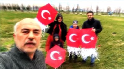 esenli -  Zeytin Dalı Harekatı'na dev Türk bayrağı uçurtmayla destek Videosu
