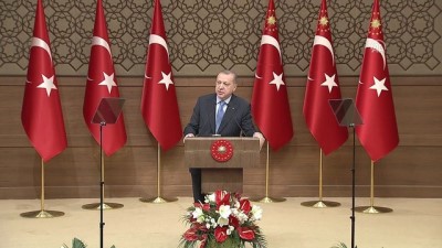 Cumhurbaşkanı Erdoğan: '34 yıllık terörle mücadelemizi şöyle hakkıyla ifade edebilecek bir şiirimiz, bir marşımız da yok' - ANKARA 