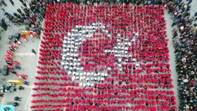 yansima -  Mehmetçiğe bin bayraklı selam havadan görüntülendi Videosu